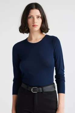 Women Toorallie Crew Merino Tee - Navy