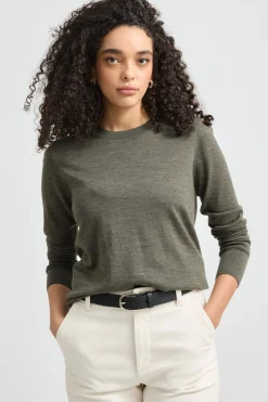 Women Toorallie Fine Merino Crew - Bay Leaf