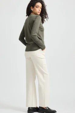 Women Toorallie Fine Merino Crew - Bay Leaf