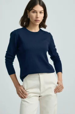 Women Toorallie Fine Merino Crew - Navy