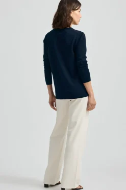 Women Toorallie Fine Merino Crew - Navy