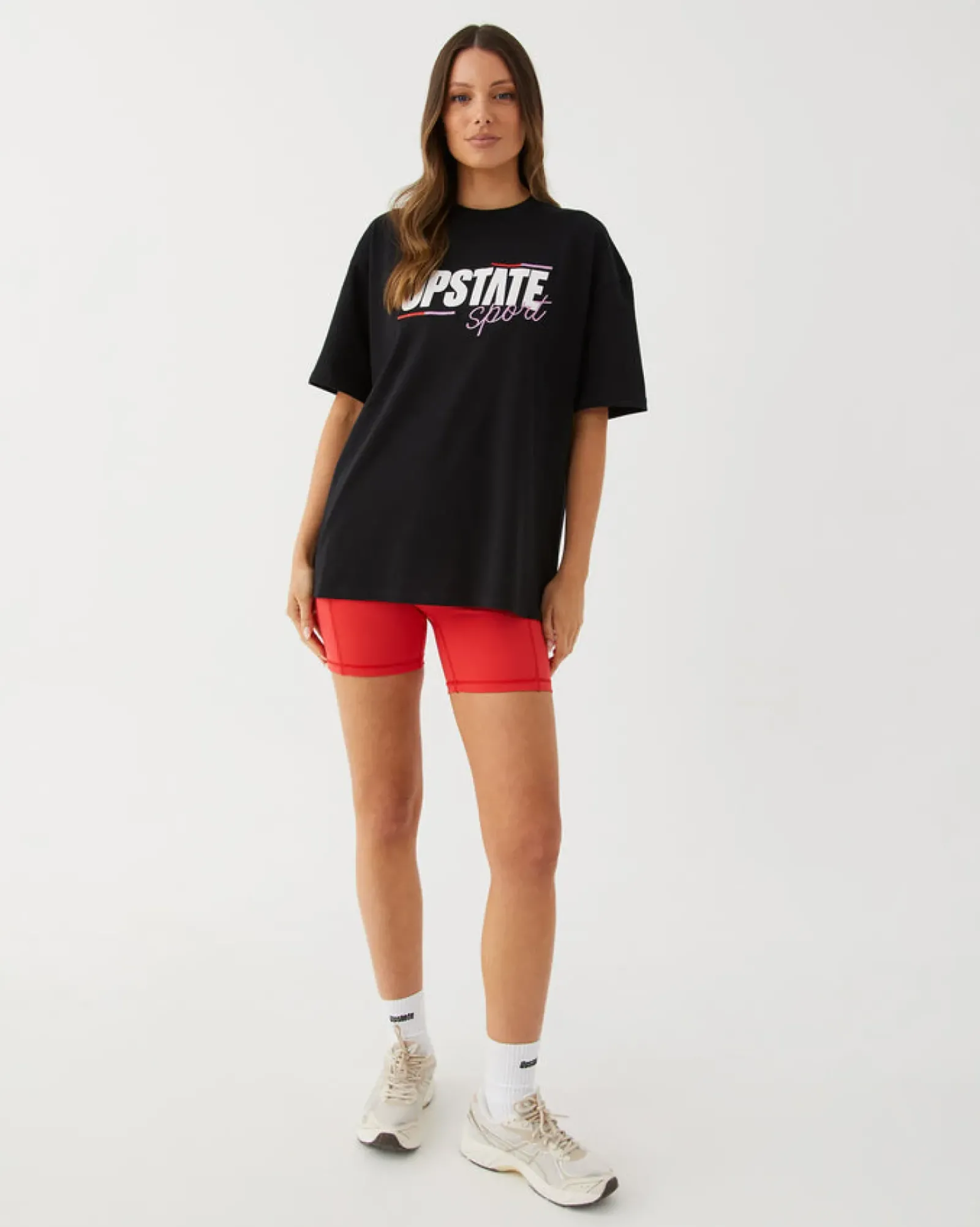 Women Upstate Hustle Tee- Black Bars