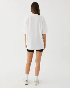 Women Upstate Hustle Tee- White Bars