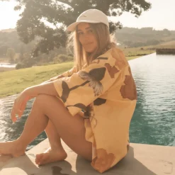 Women Wandering Folk Glades Over Swim Shirt - Chamomile