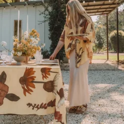 Women Wandering Folk Glades Over Swim Shirt - Chamomile