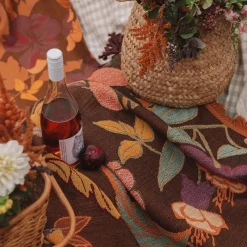Wandering Folk Picnic Rug - Plum