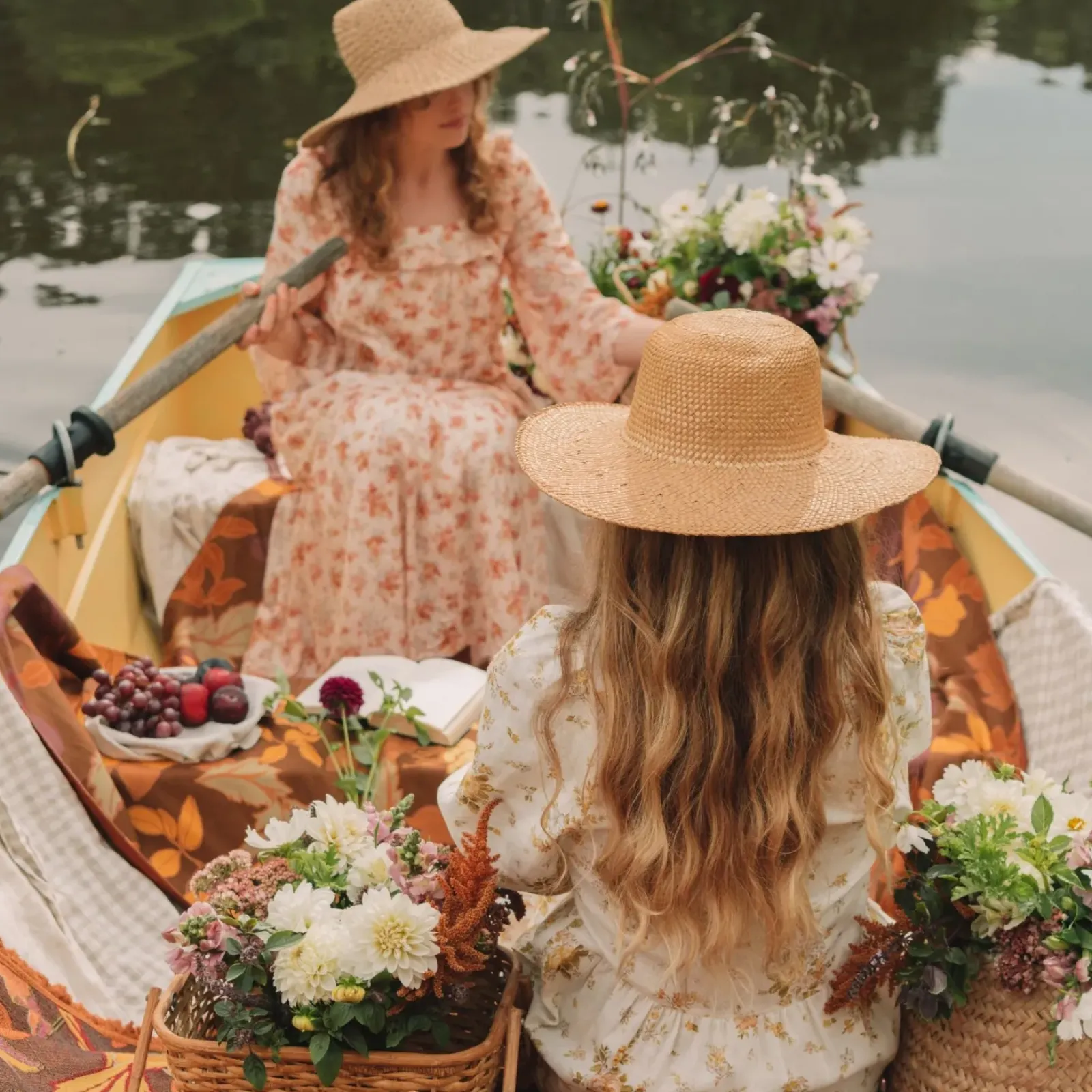 Wandering Folk Picnic Rug - Plum