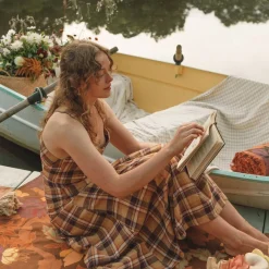 Wandering Folk Picnic Rug - Plum