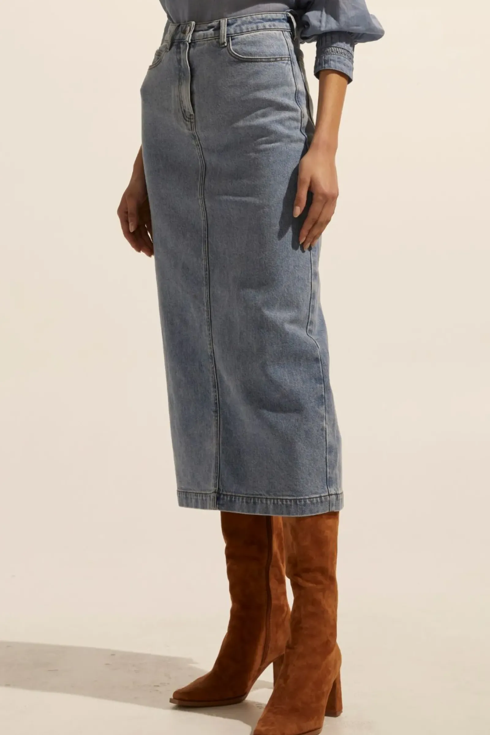 Women Zoe Kratzmann Accord Skirt - Washed Denim