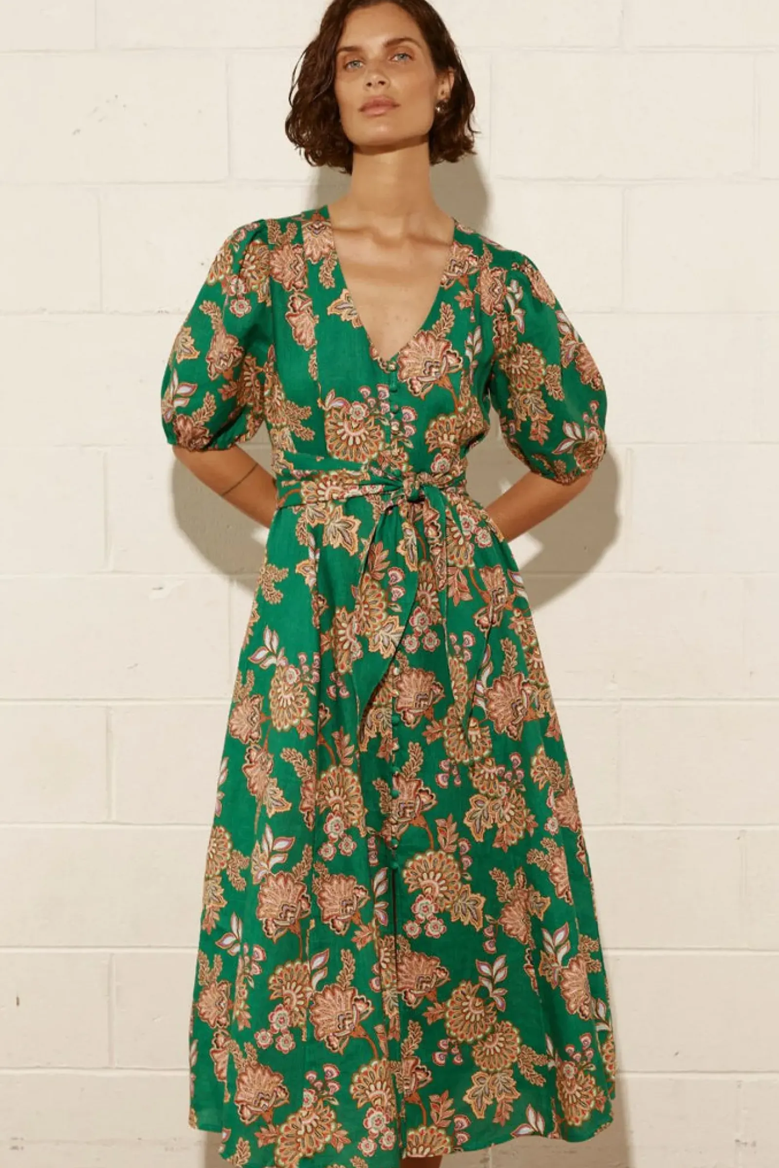 Women Zoe Kratzmann Ebb Dress - K'gari Palm Green