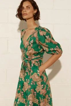 Women Zoe Kratzmann Ebb Dress - K'gari Palm Green
