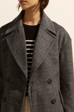 Women Zoe Kratzmann Pillar Coat - Black Mini Check