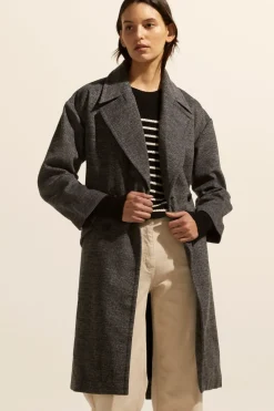 Women Zoe Kratzmann Pillar Coat - Black Mini Check