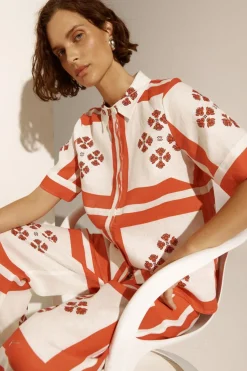 Women Zoe Kratzmann Pixel Top - Tamarillo Scarf